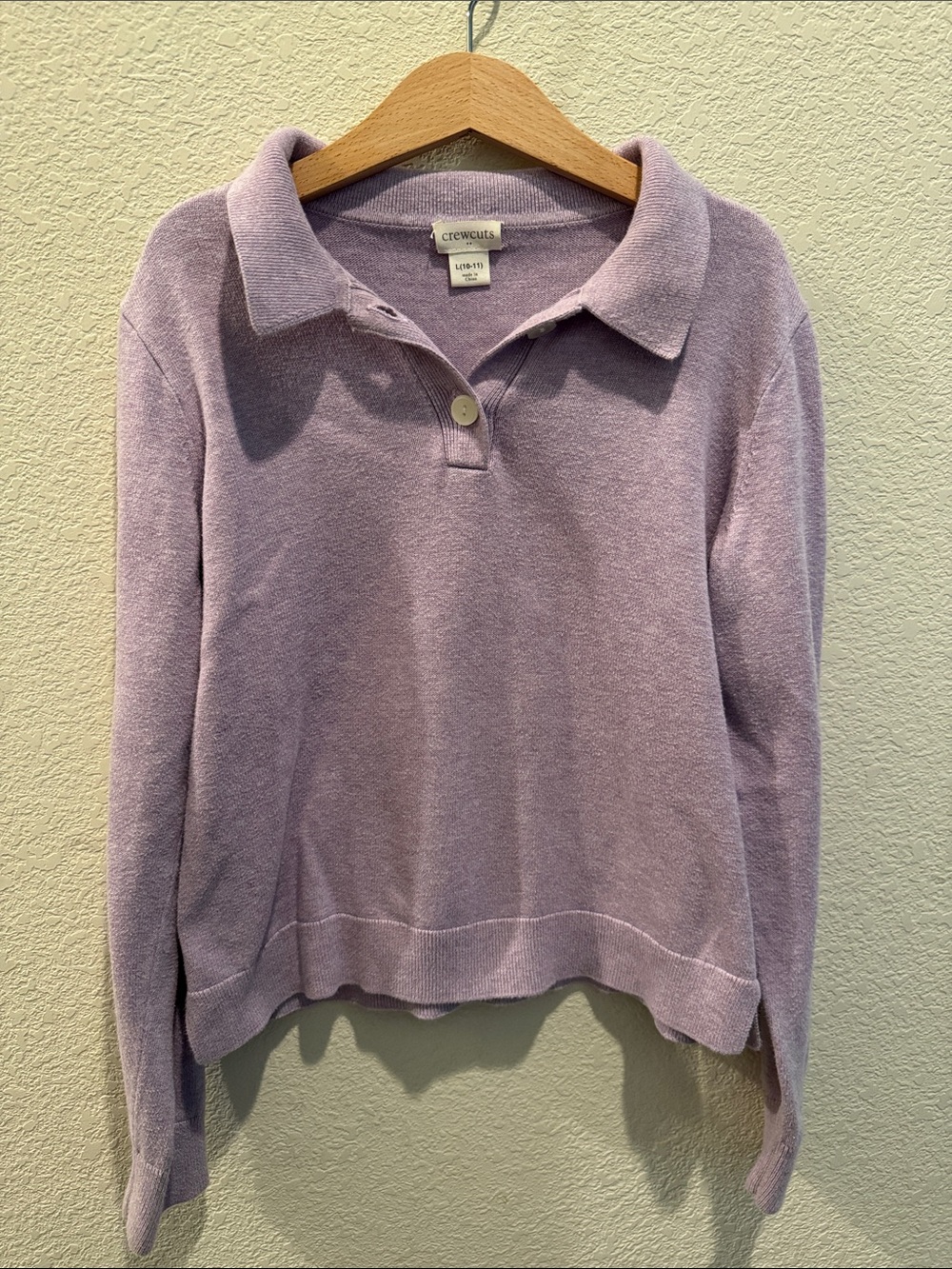 Crewcuts Soft Lavender Polo Knit (100% Cotton)